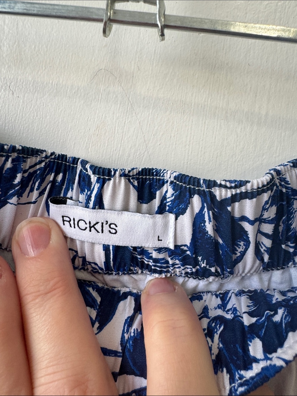 Blue & White Floral Tiered Poplin Skirt - Picture 9 of 9